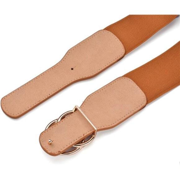 Women’s Elastic Stretch Wide Waist Belts Orange - Picture 5 of 5